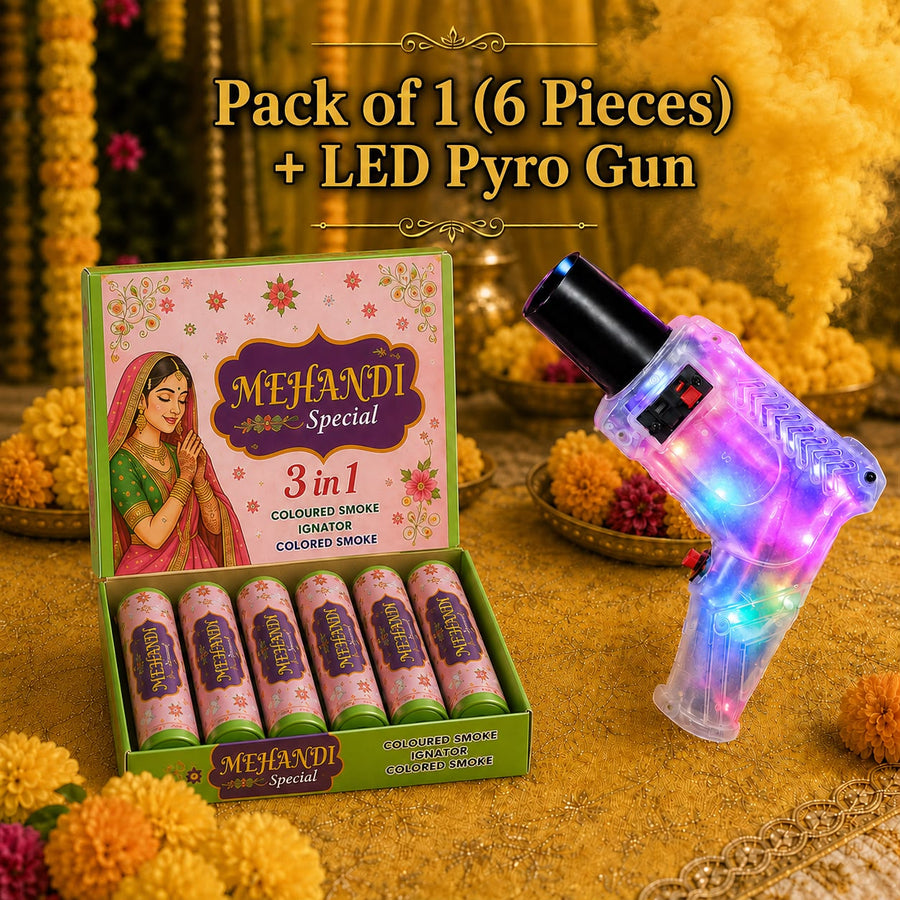 Wedding Haldi Color Refills With Gun(Yellow)